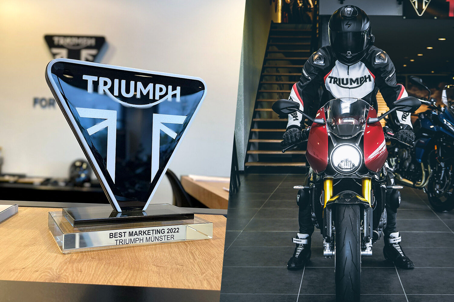 Best Marketing 2022 award of Triumph Motorcycles Germany for Triumph Münster
