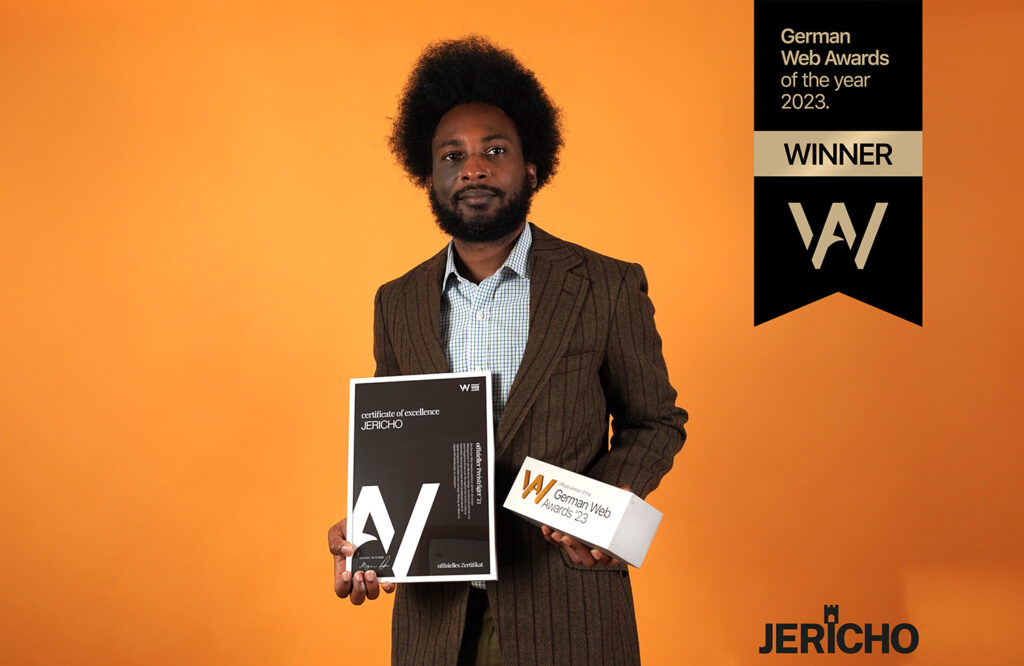 German Web Awards 2023 winner certificate presented by JERICHO Media