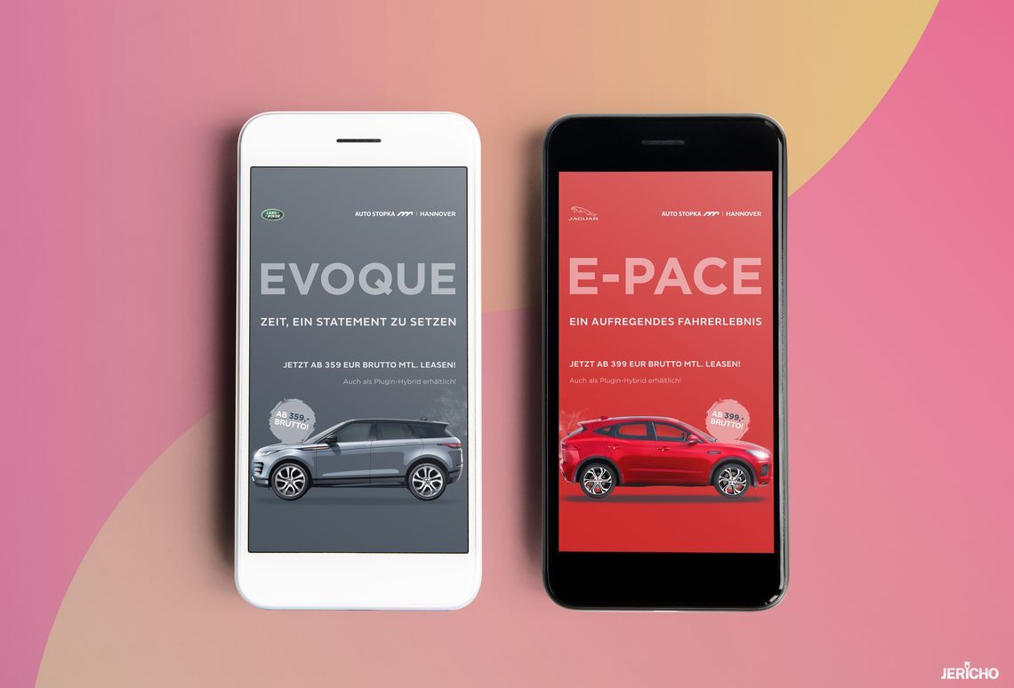 Range Rover Evoque and Jaguar E-PACE social media ads by JERICHO Media
