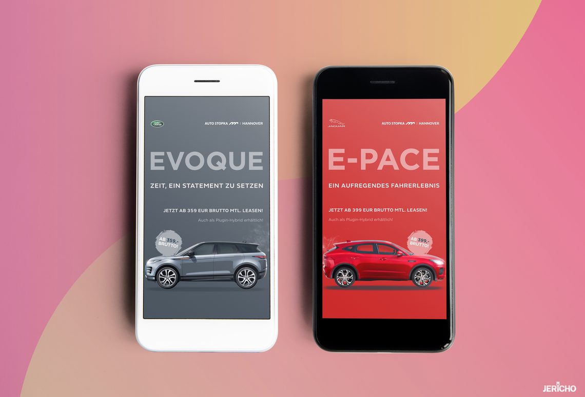 Range Rover Evoque and Jaguar E-PACE social media ads by JERICHO Media